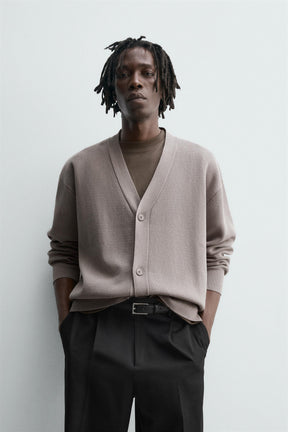 TEXTURED COTTON CARDIGAN - Image 2