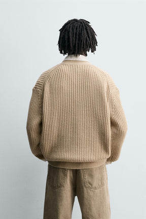 RIBBED TEXTURED CARDIGAN - Image 3