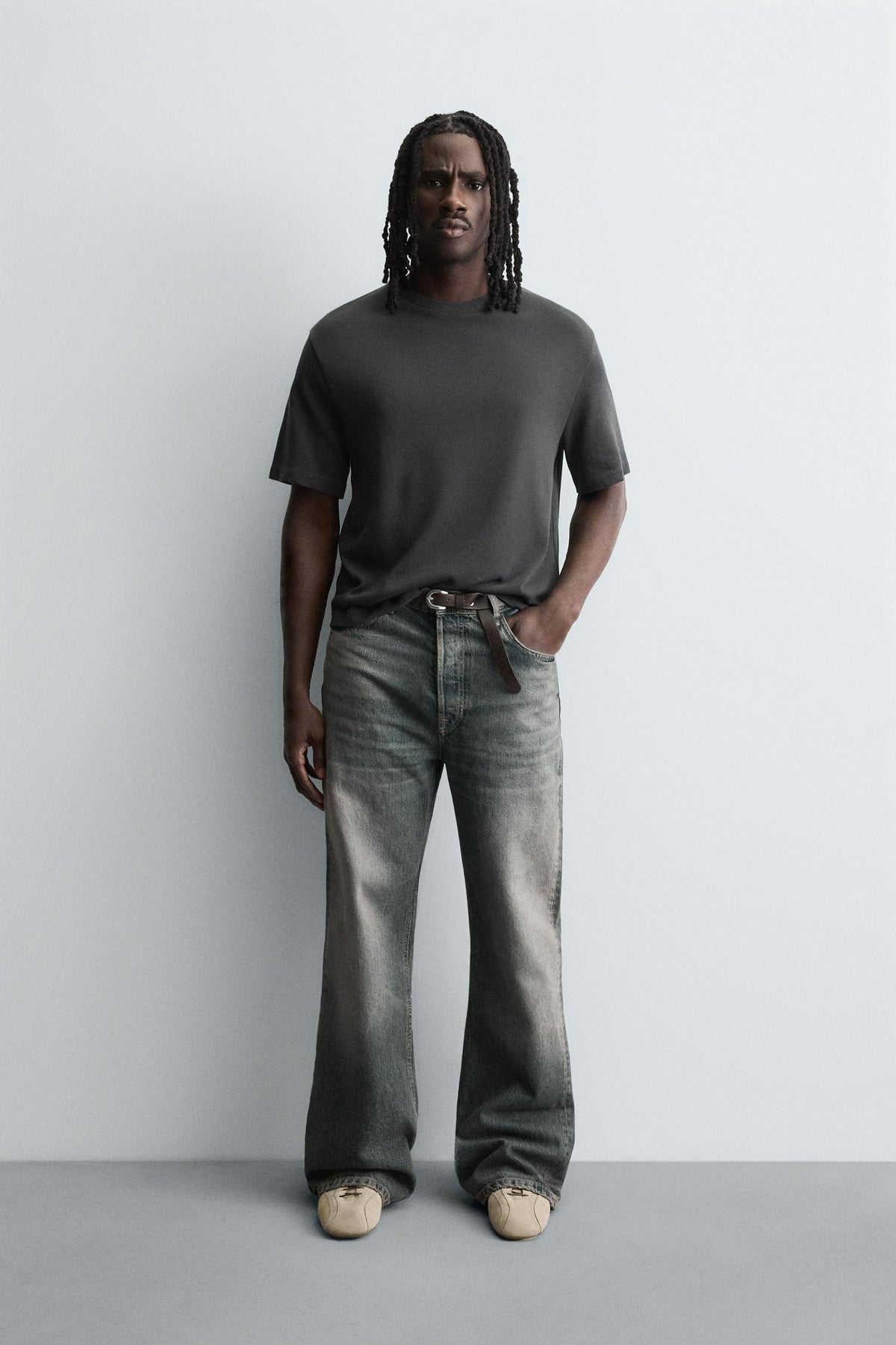 BOXY FIT KNIT T-SHIRT - Image 1