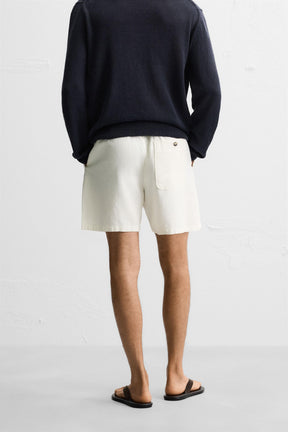 LINEN/COTTON BERMUDA SHORTS - Image 3
