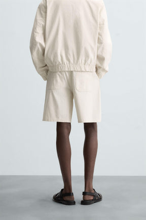 STRIPED REGULAR FIT BERMUDA SHORTS - Image 2