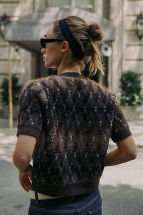 Short-Sleeve Knit Cardigan