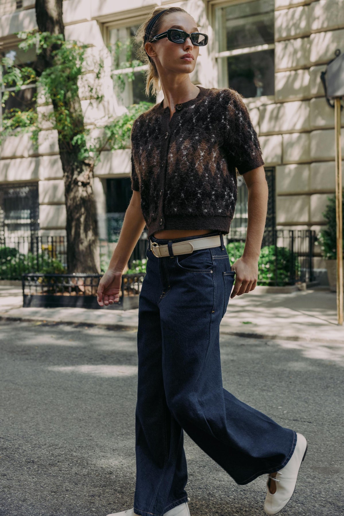 Short-Sleeve Knit Cardigan