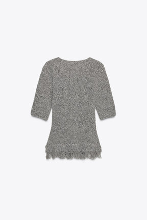 Fringed knit jumper