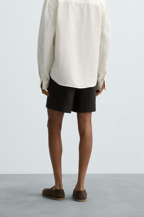 100% LINEN BERMUDA SHORTS - Image 3