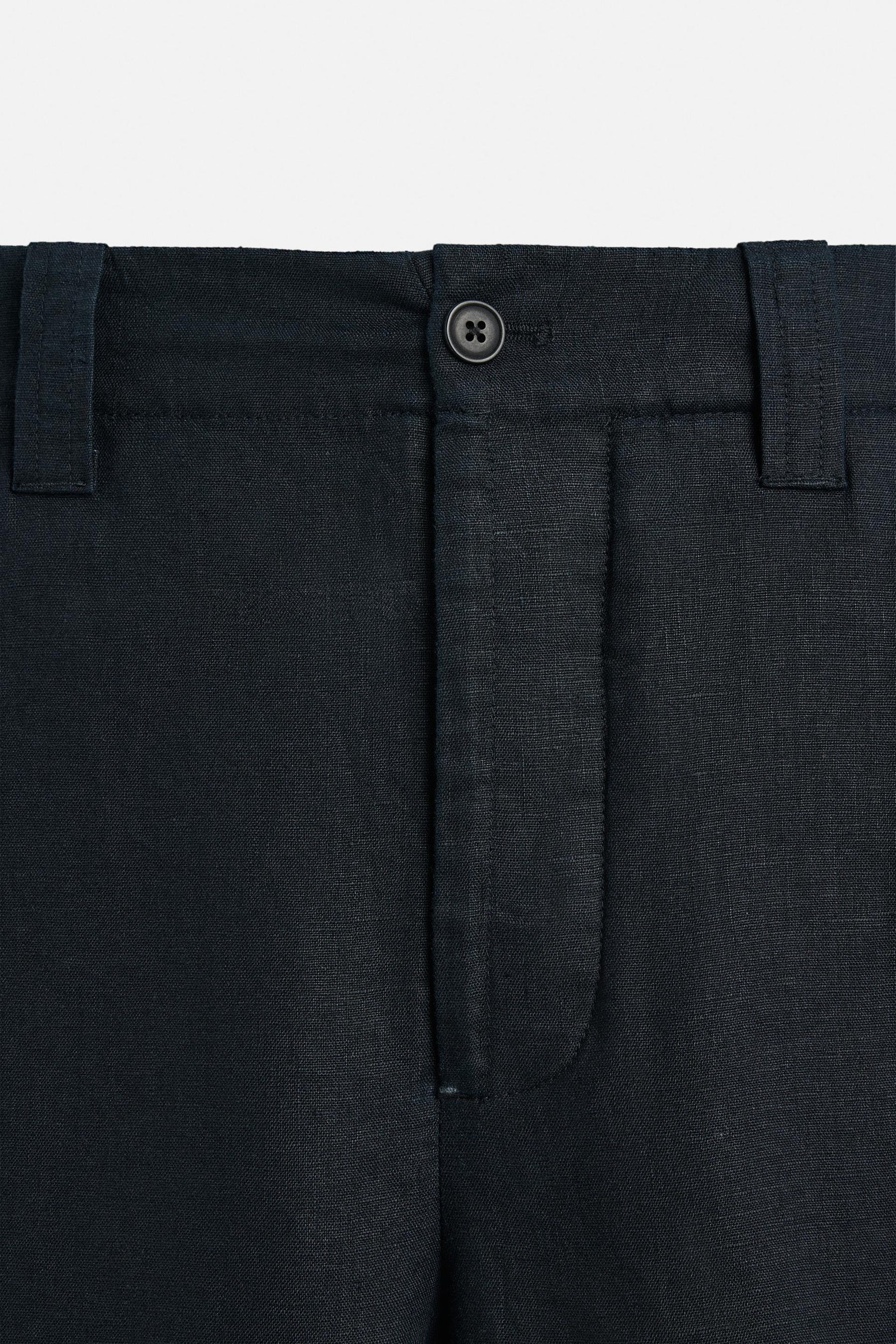 100% LINEN STRAIGHT-LEG TROUSERS - Image 9
