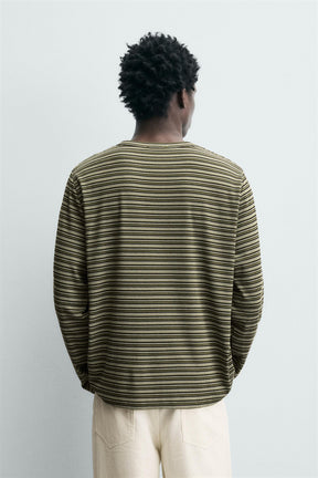STRIPED HENLEY T-SHIRT - Image 3