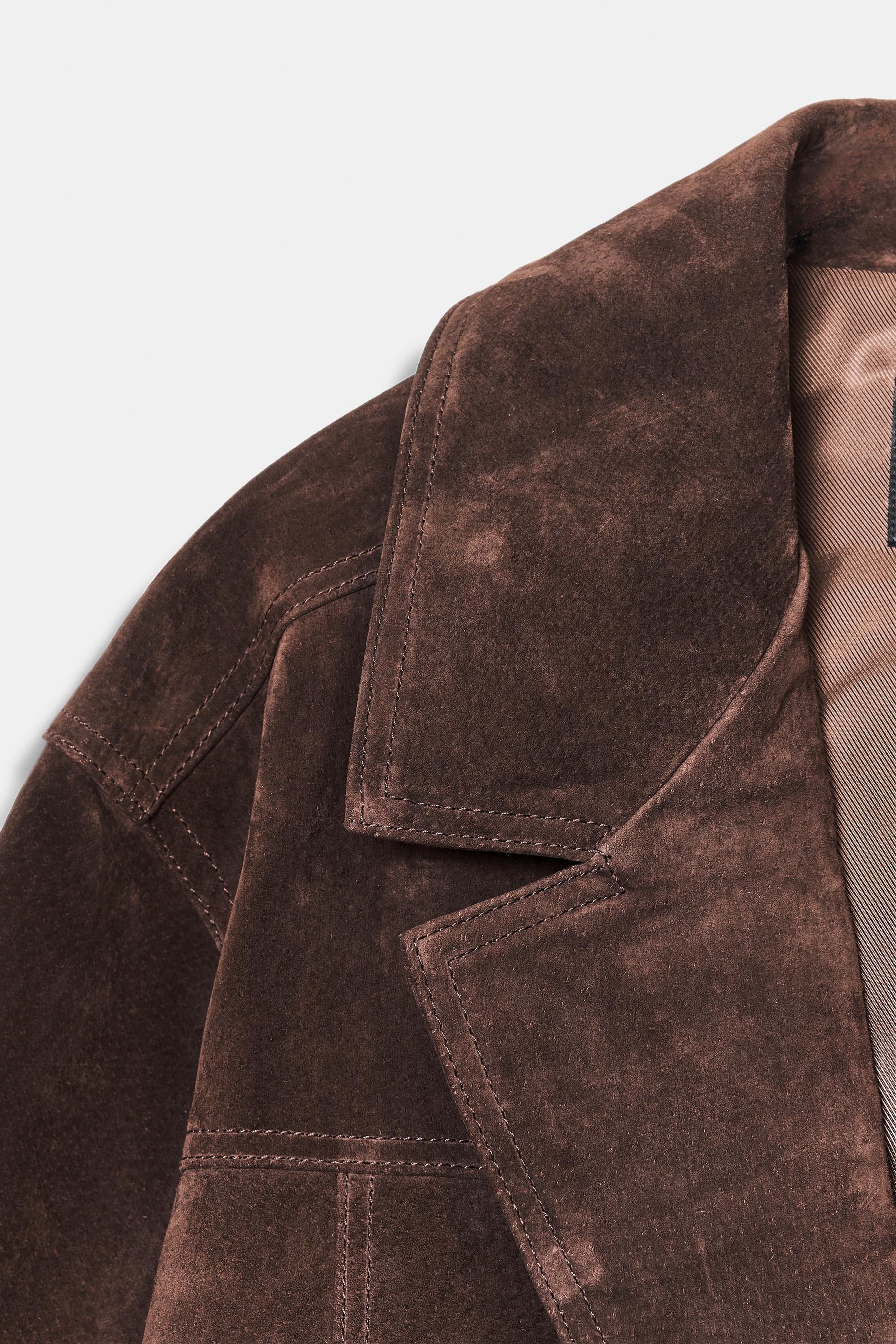 Oversized suede leather jacket