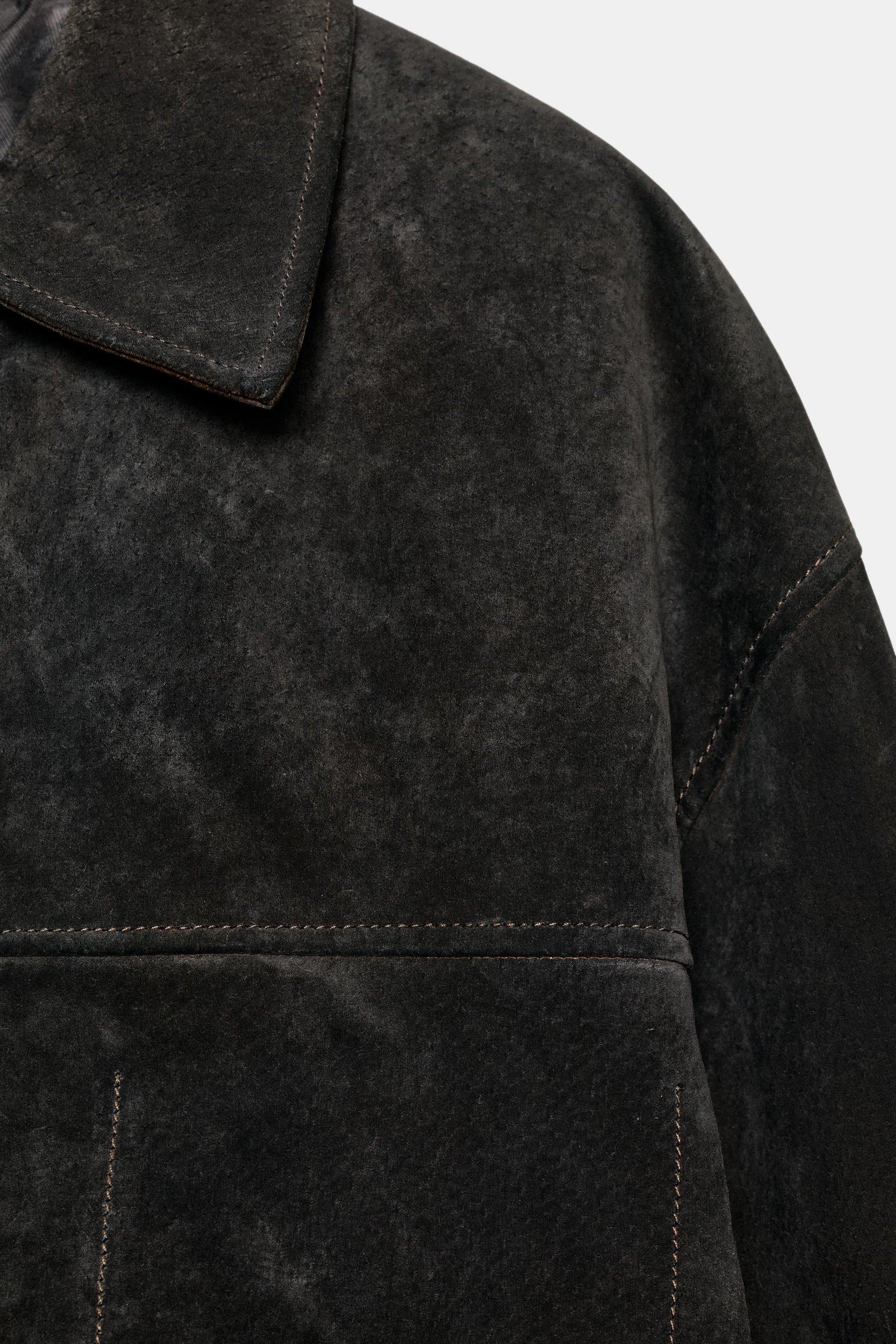 OVERSIZED 100% LEATHER SUEDE JACKET - Image 3