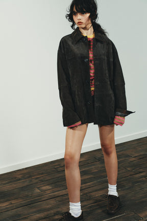 Oversized Leather Suede Jacket
