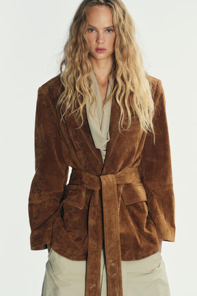 Suede leather jacket