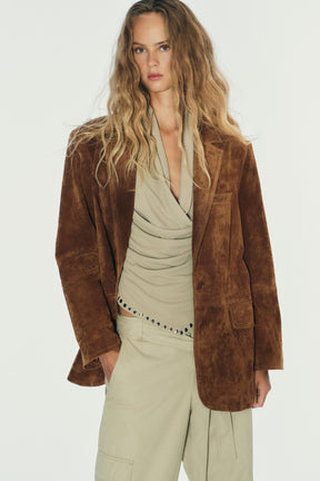 Suede leather jacket