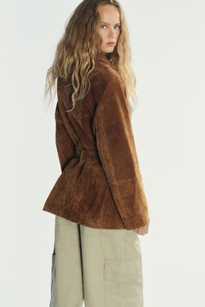 Suede leather jacket