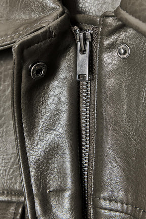 FAUX LEATHER JACKET WITH POCKETS - Image 6