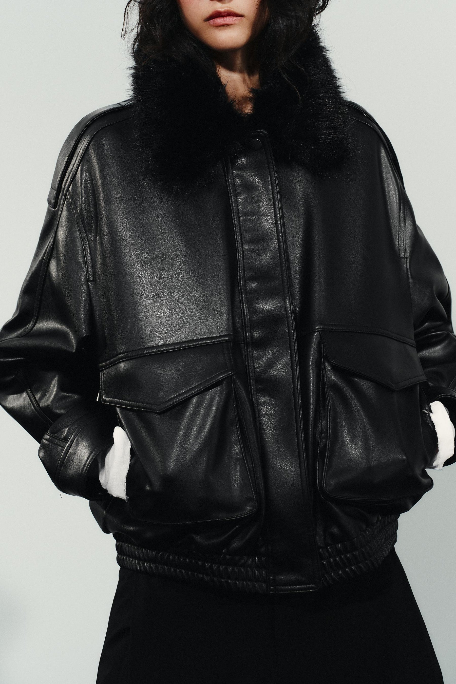 Faux Fur Collar Jacket