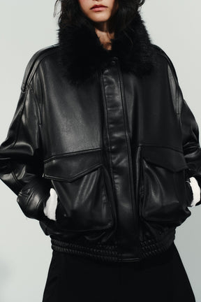 Faux Fur Collar Jacket