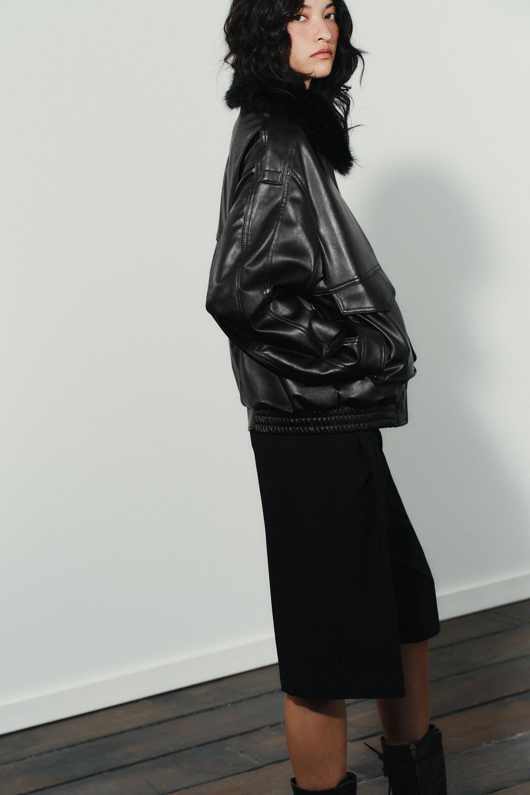 Faux Fur Collar Jacket