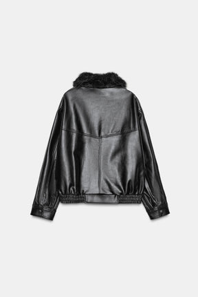 Faux Fur Collar Jacket