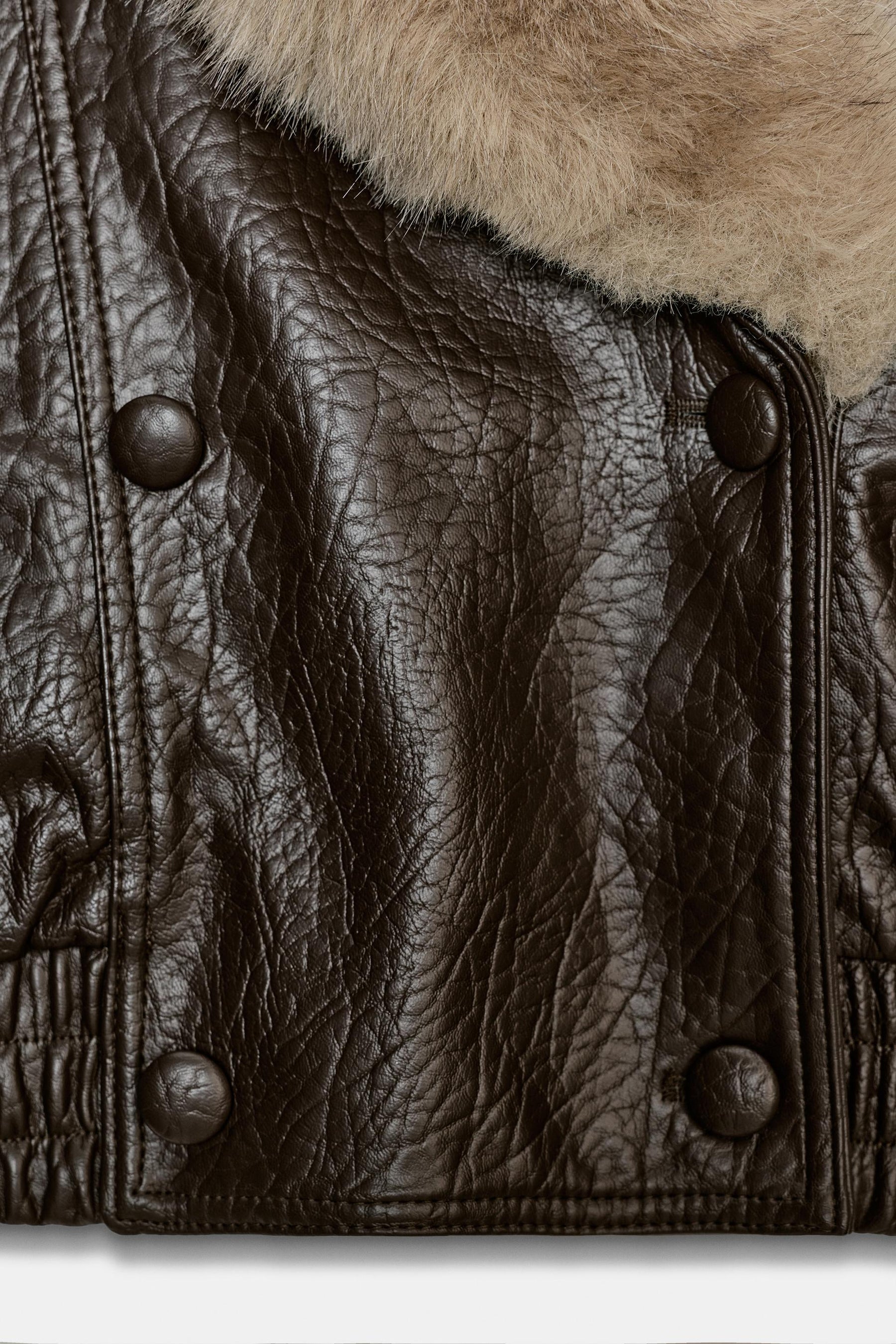 FAUX LEATHER JACKET WITH