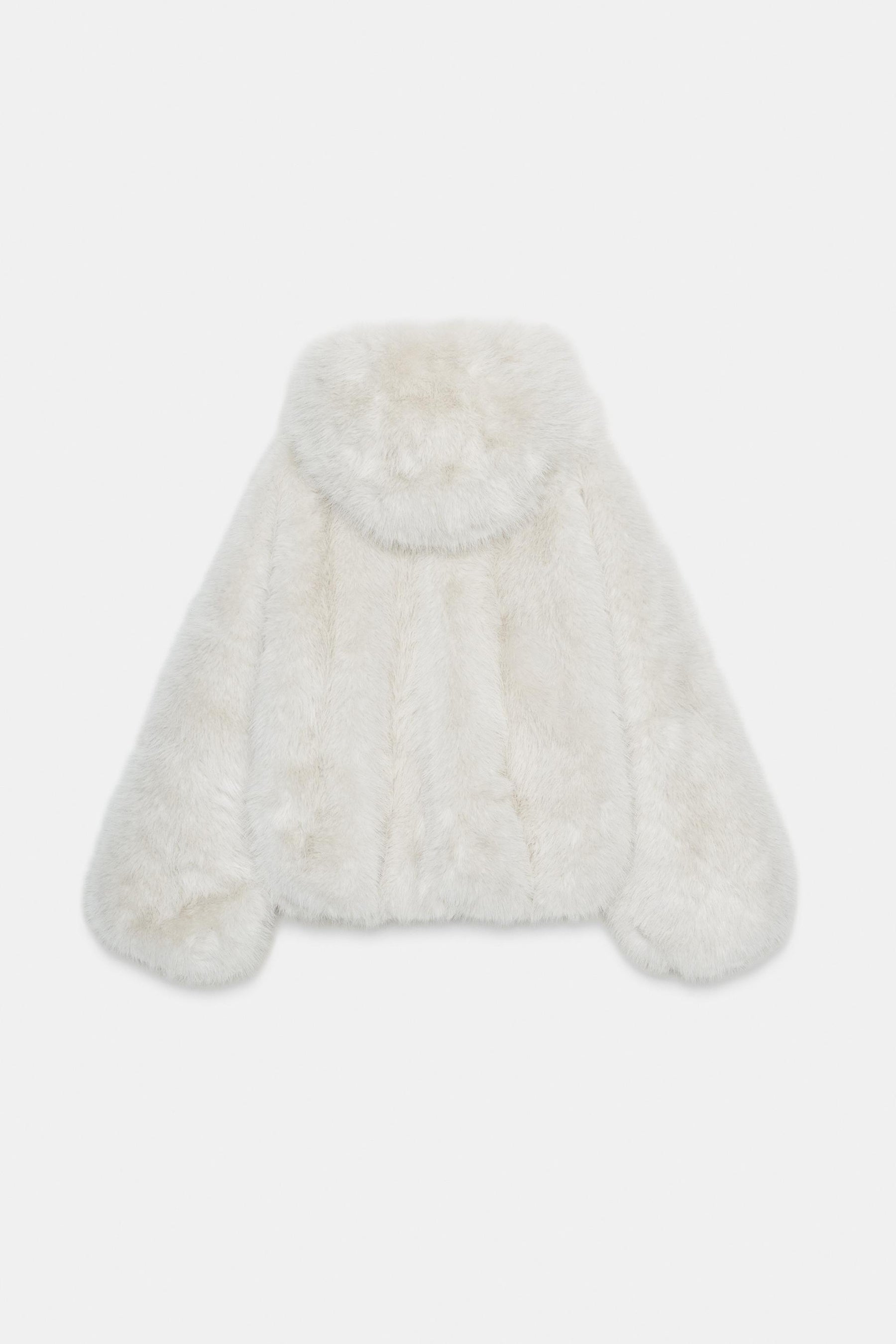 Faux fur hooded coat