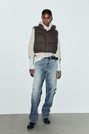 RUBBERISED PADDED GILET - Image 1