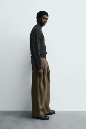 Draped Cross-Detail Trousers