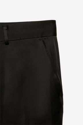 Viscose-Silk Flare Fit Trousers