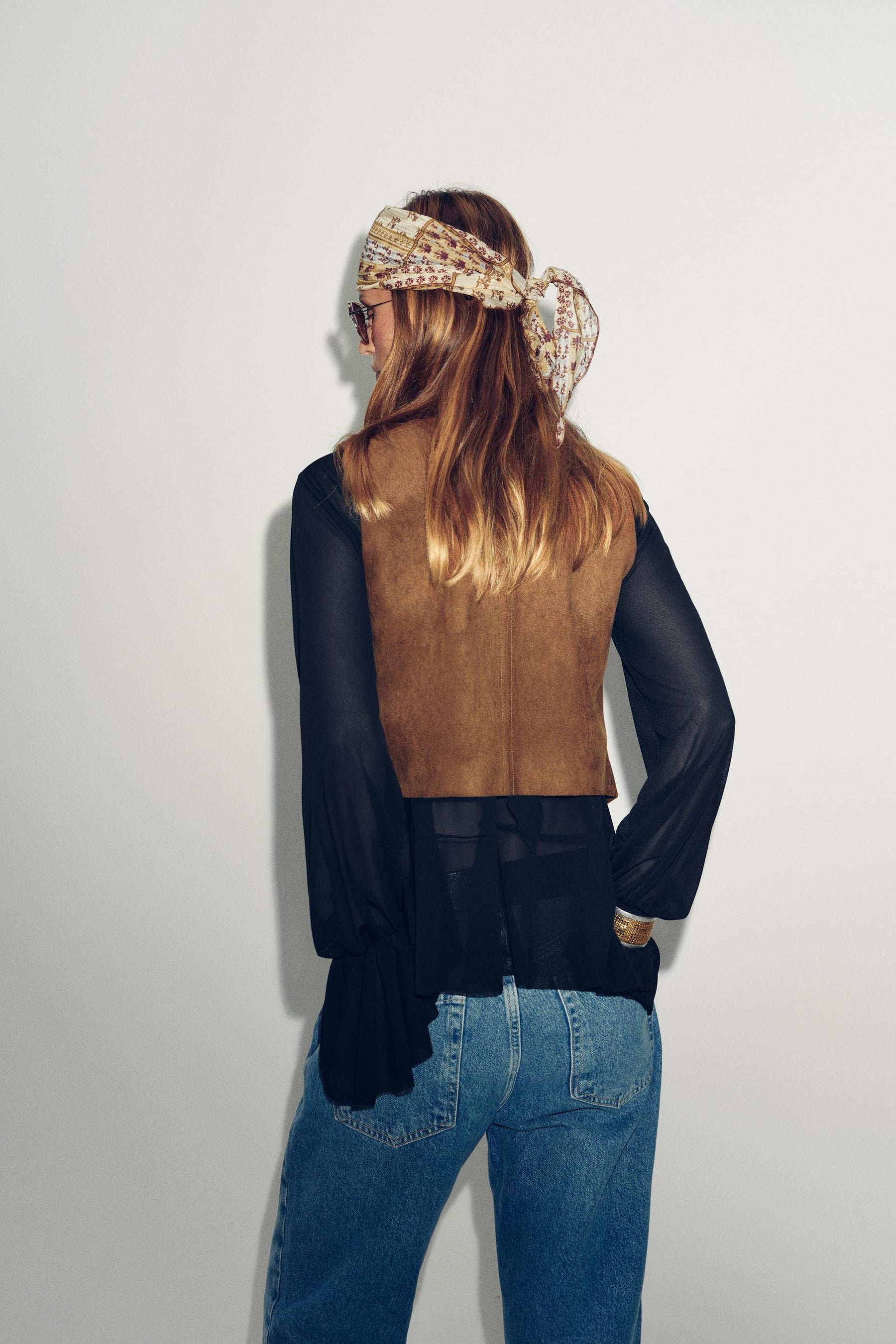 FAUX SUEDE WAISTCOAT WITH BEADED EMBROIDERY - Image 4