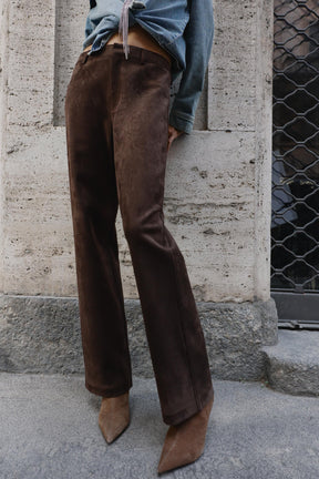 FAUX SUEDE TROUSERS