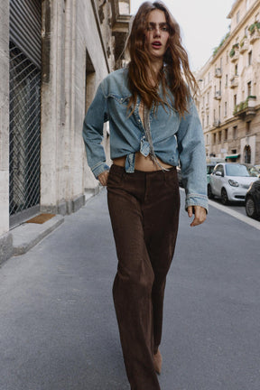FAUX SUEDE TROUSERS