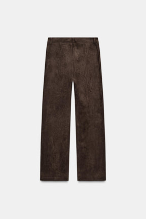 FAUX SUEDE TROUSERS