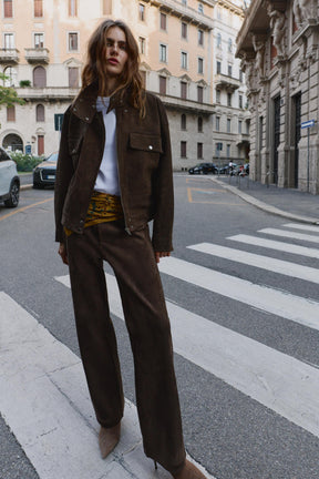 Oversized Faux Suede Jacket