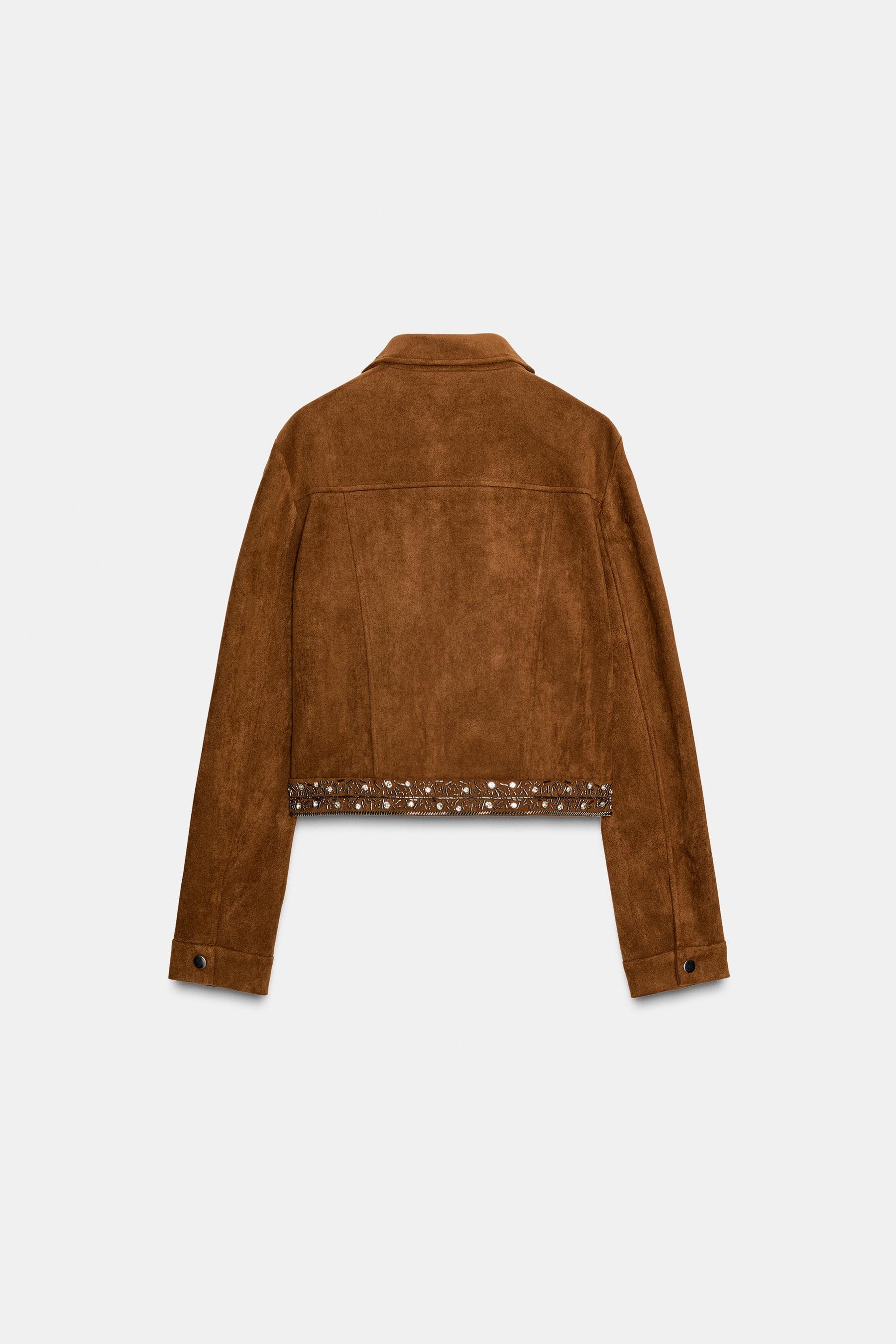 Studded Faux Suede Jacket