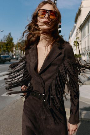 FRINGED SUEDE JACKET