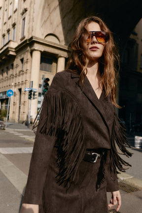 FRINGED SUEDE JACKET