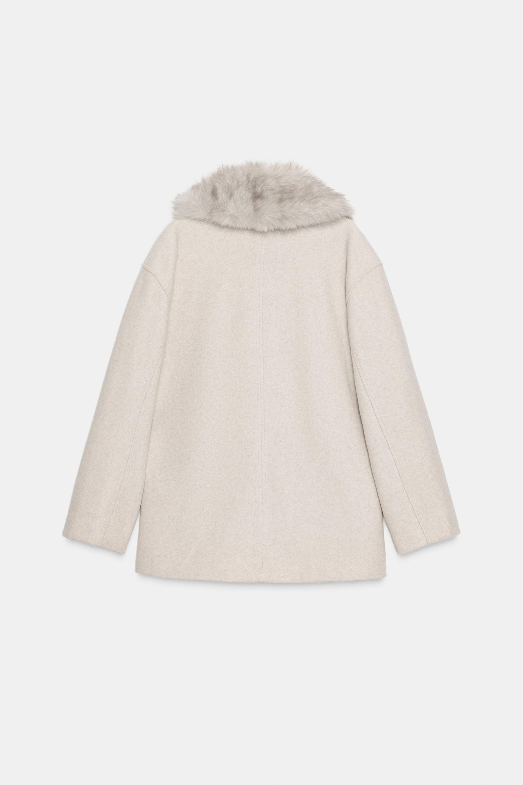 SOFT COAT WITH FAUX FUR COLLAR - Image 6