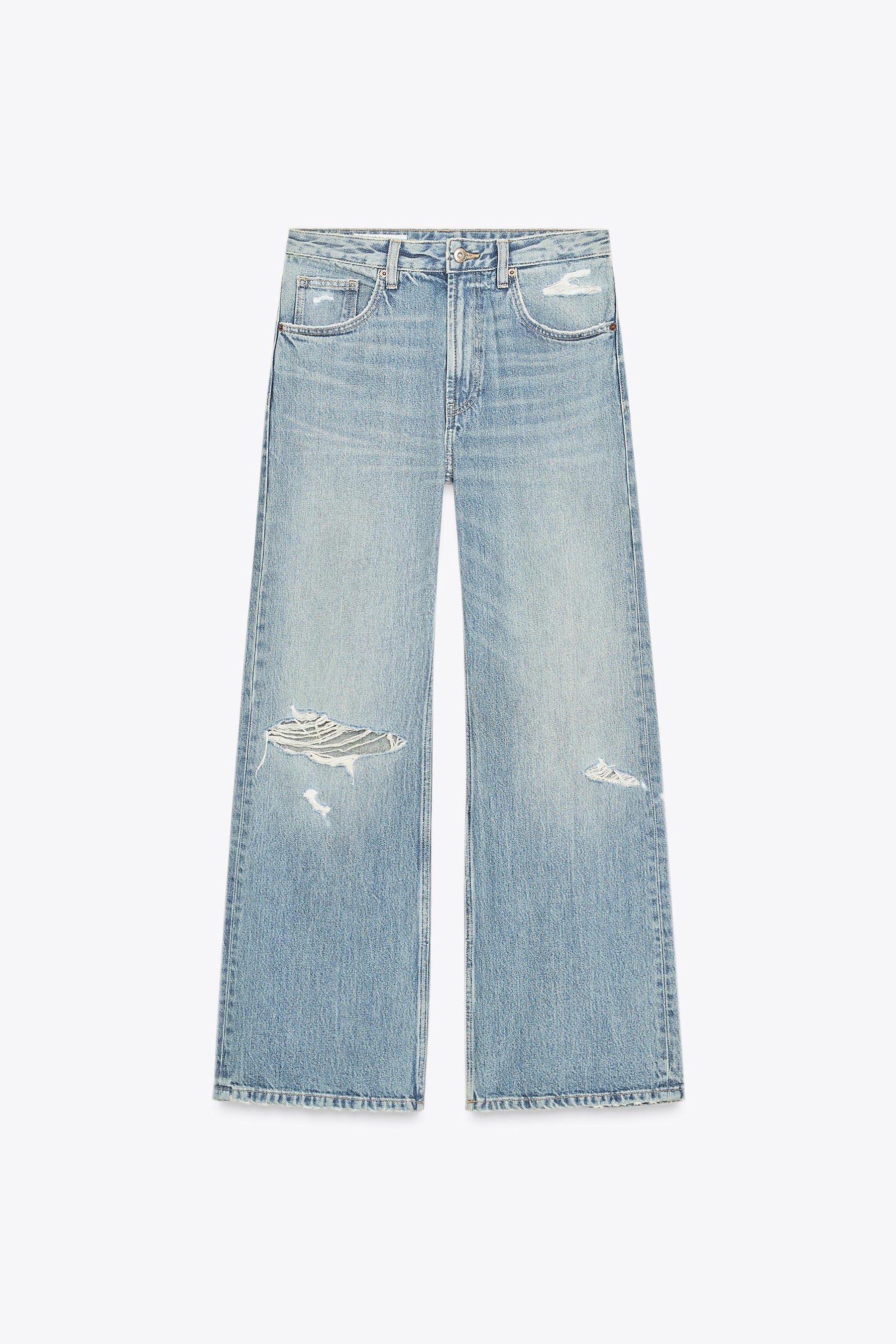 Ripped Mid-Waist Boyfriend Jeans