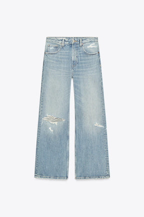 Ripped Mid-Waist Boyfriend Jeans