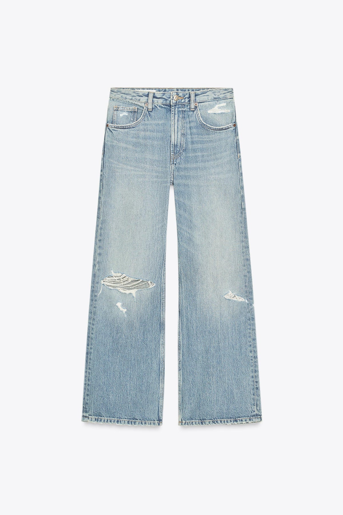 Ripped Boyfriend Mid-Waist Jeans