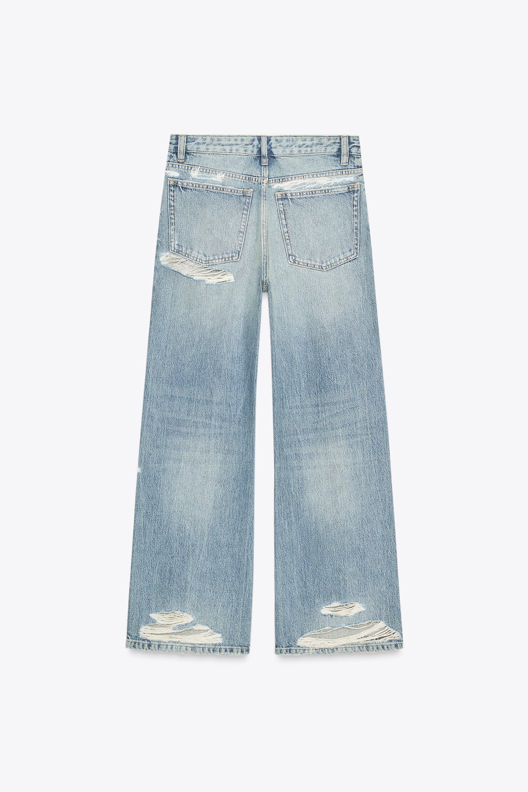 Ripped Mid-Waist Boyfriend Jeans