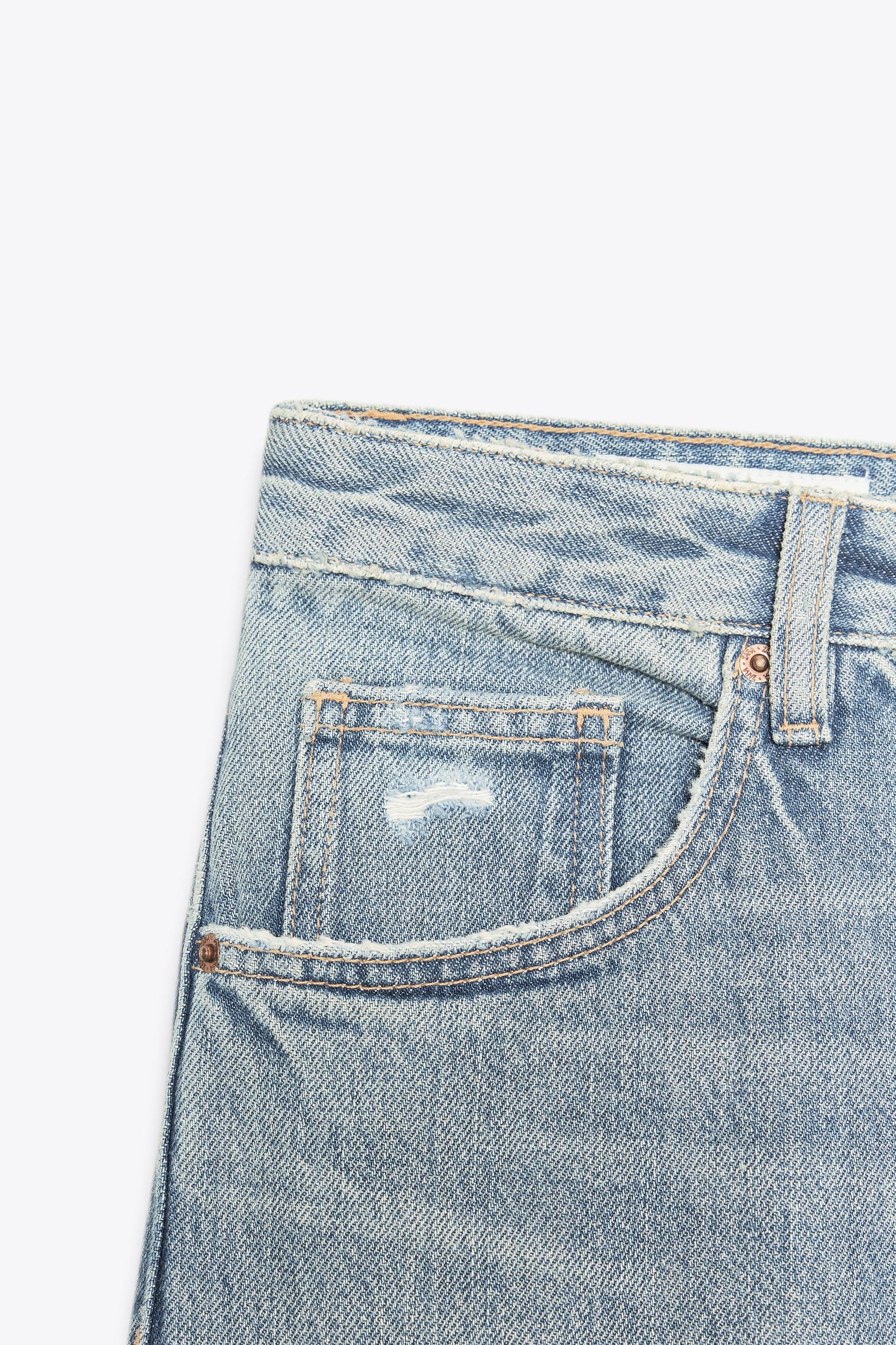 Ripped Mid-Waist Boyfriend Jeans