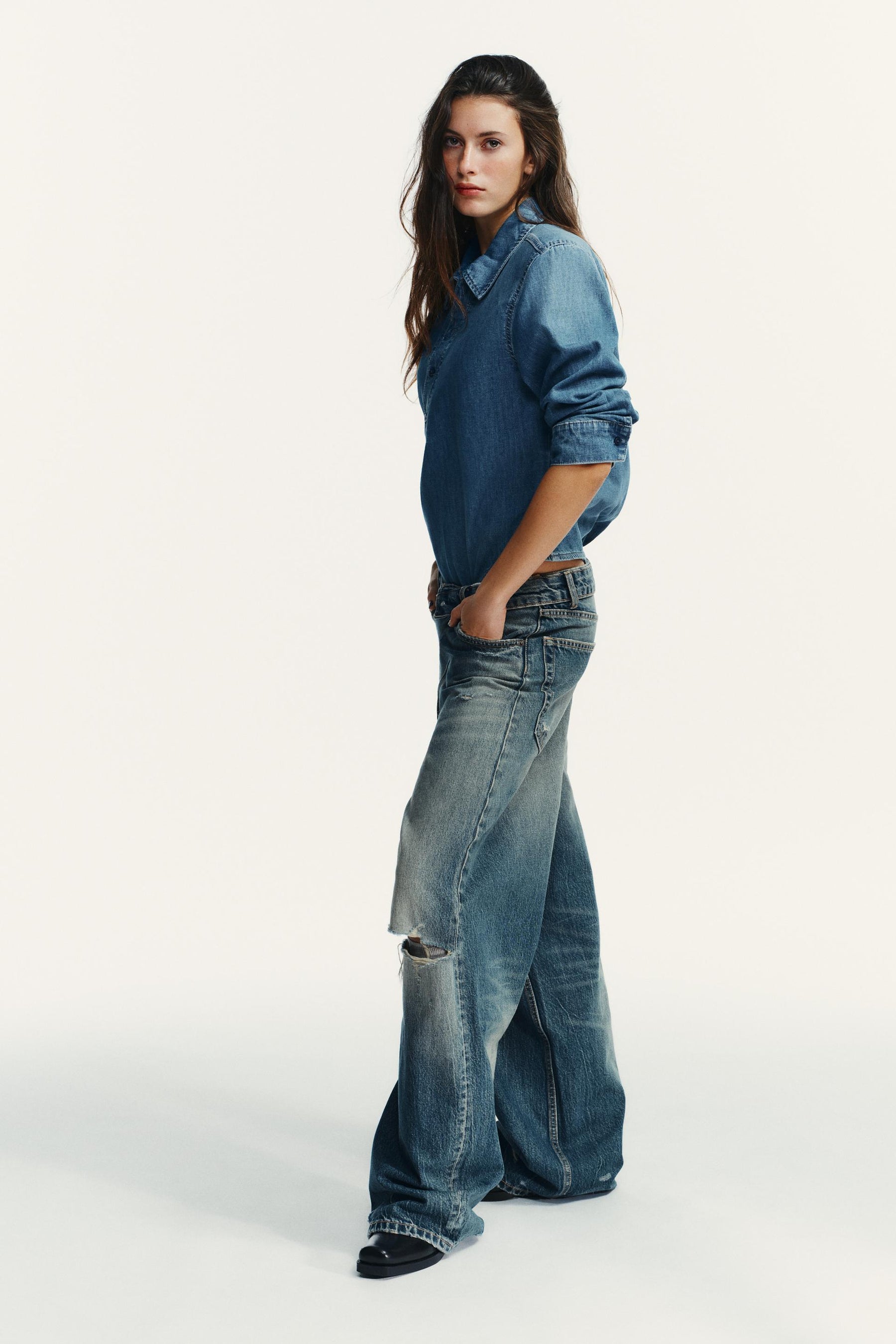 Shirt-style bodysuit with pads