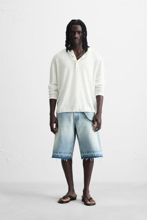 BAGGY FIT DENIM BERMUDA SHORTS - Image 1