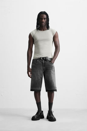 BAGGY FIT DENIM BERMUDA SHORTS - Image 1
