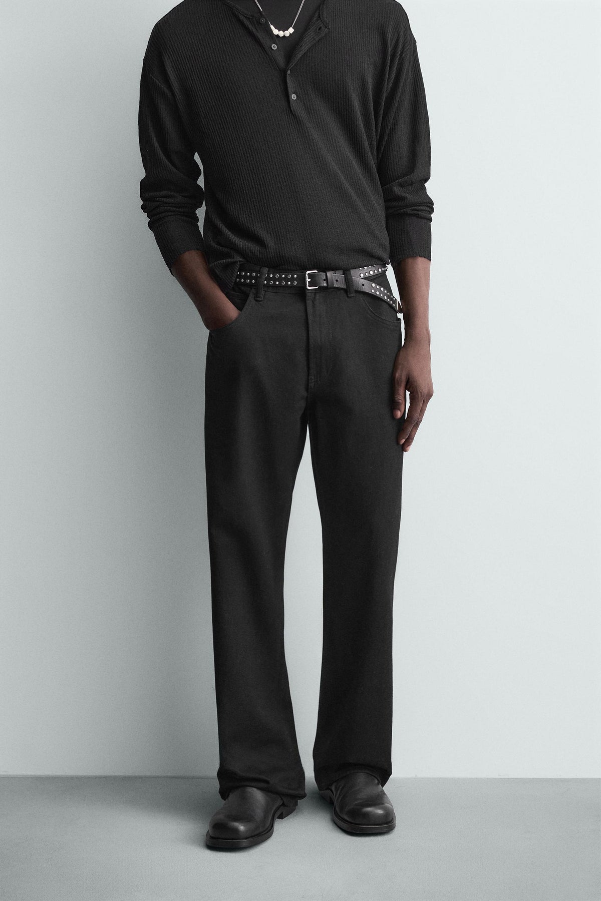 FLARE FIT JEANS WITH STUDS - Image 2