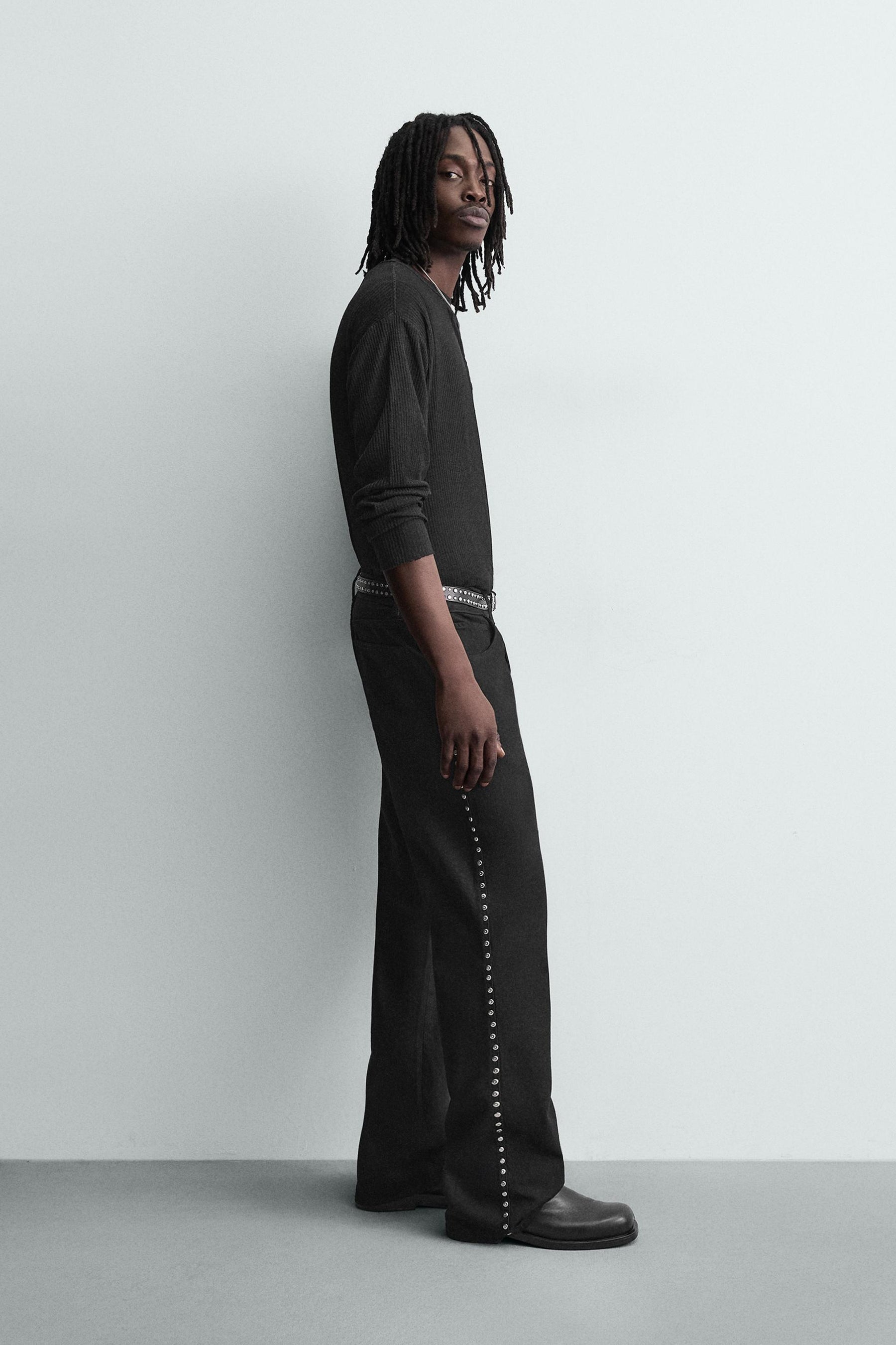 FLARE FIT JEANS WITH STUDS - Image 4