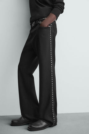 FLARE FIT JEANS WITH STUDS - Image 5