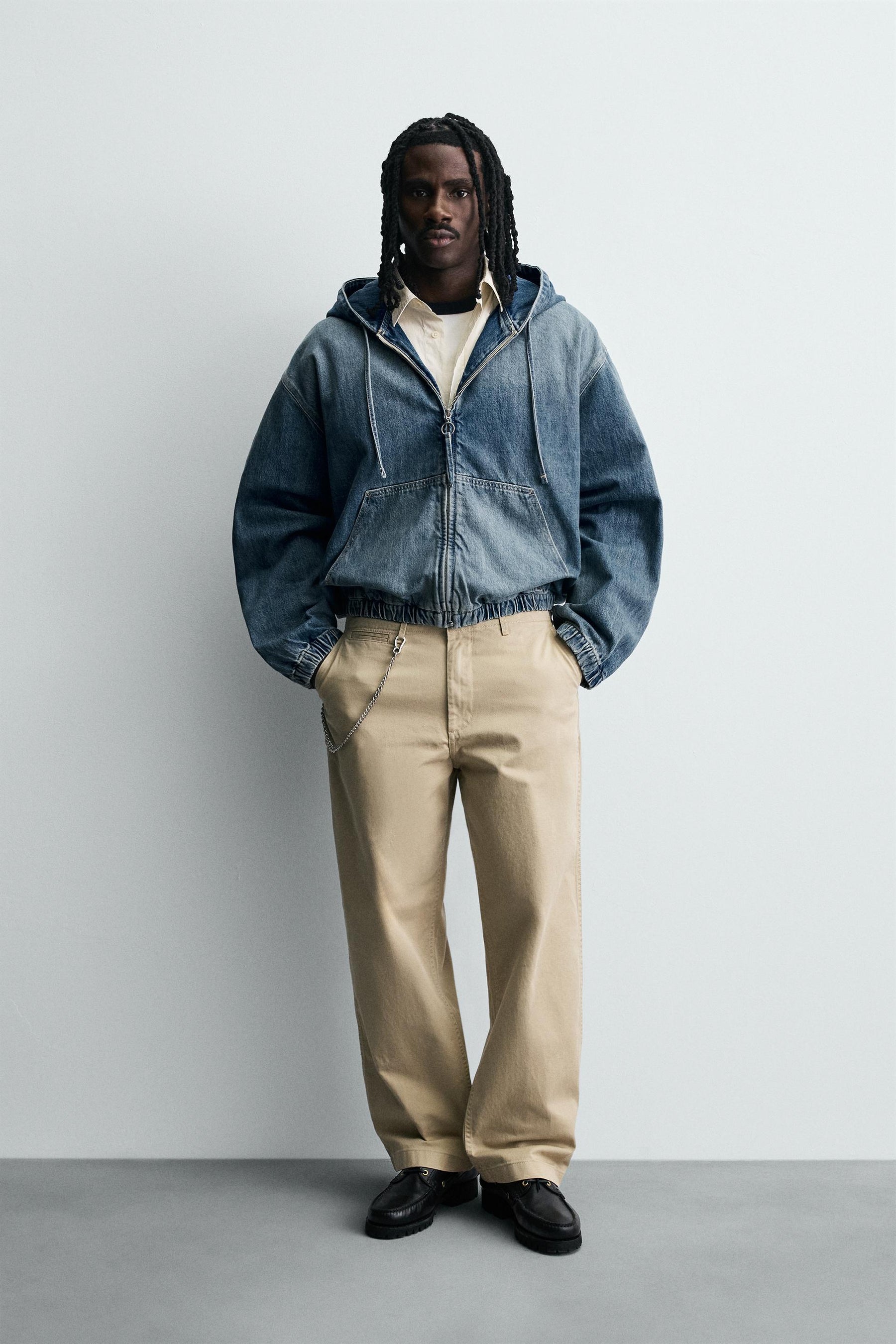 WASHED HOODED JACKET - Image 1