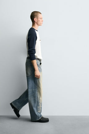 RELAXED FIT EMBROIDERED NFL MIAMI DOLPHINS JEANS - Image 6