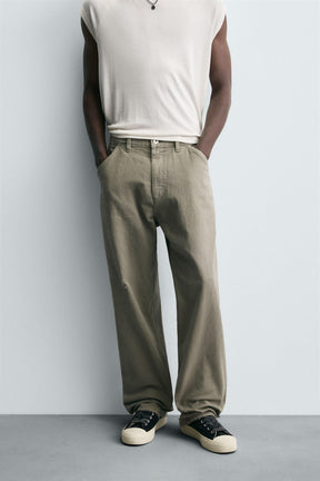 WASHED EFFECT CARPENTER TROUSERS - Image 2